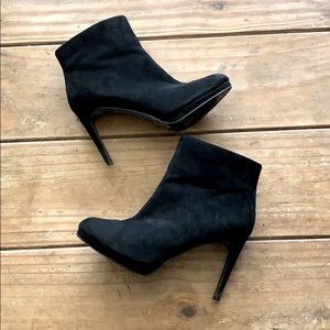 Black Suede Stilettos Boots Booties 8.5